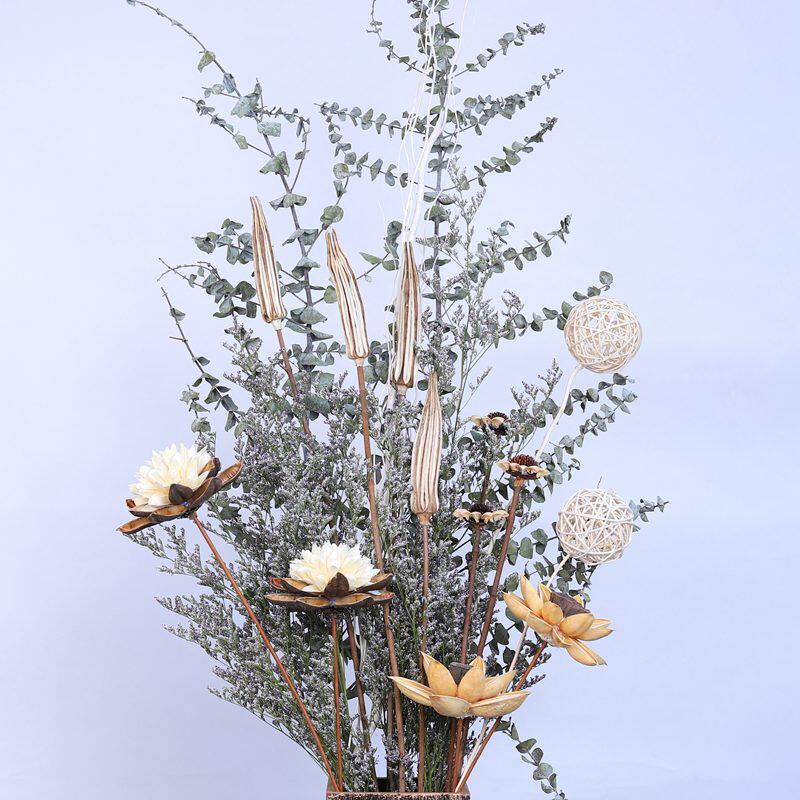莲蓬干花莲藕荷花客厅落地套装家居落地装饰花插花客厅玄关背景墙