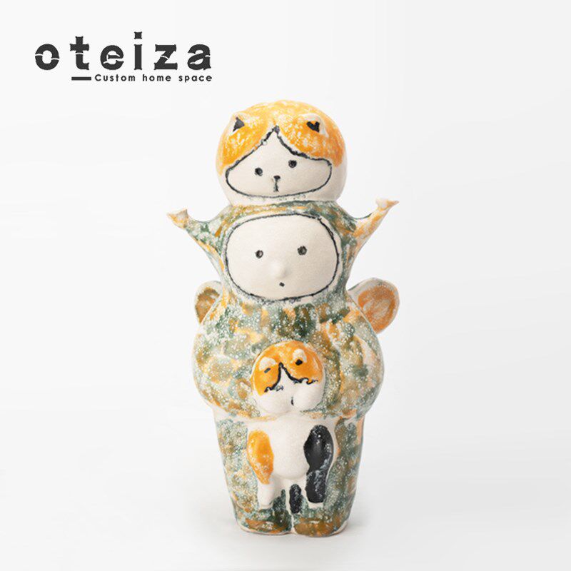 Oteizda现代简约卡通陶瓷人物摆件酒店民宿儿童房样板间玩偶装饰