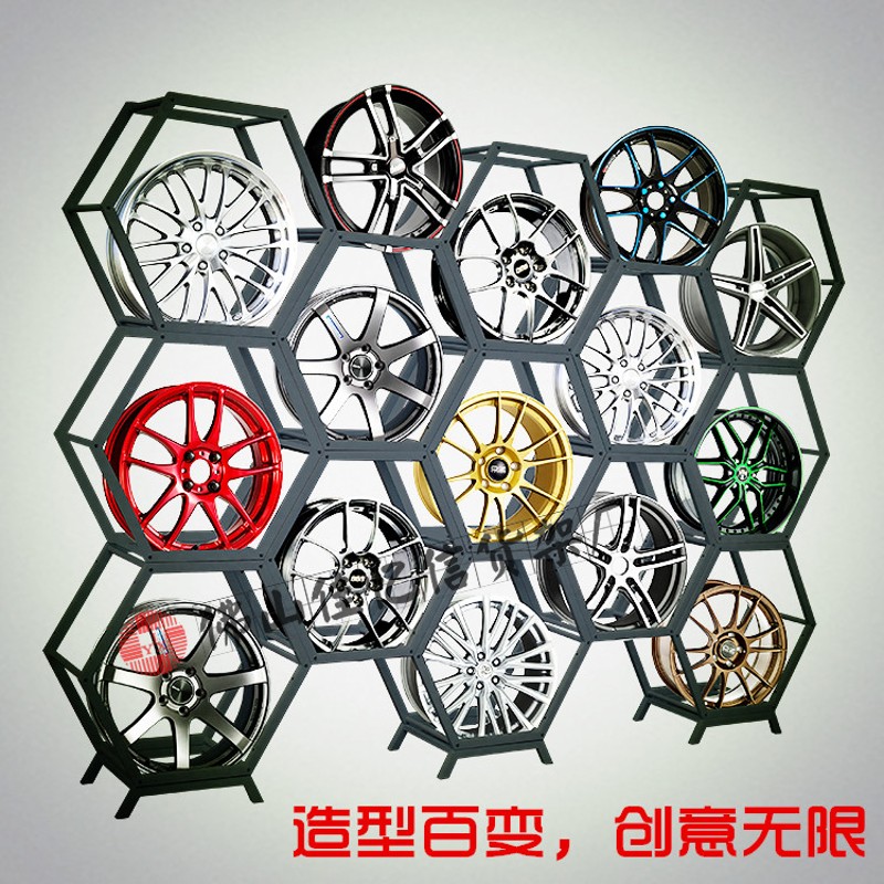 汽车轮毂展示架4S店改装件展架轮毂架子M胎铃展示架货架钢铃展柜