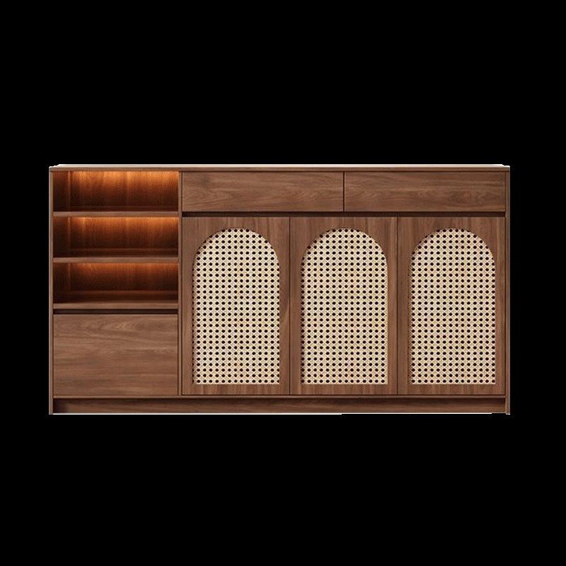 实木藤编餐边柜靠墙一体储物柜茶水C柜收纳客厅2025新款置物柜定,住宅家具,餐边柜,淘宝优惠券,粉丝福利购,淘宝优惠卷