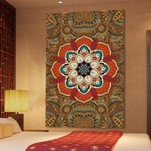 民宿客栈大尺背景墙装 饰布画波西亚风布艺画酒店室内氛围挂毯