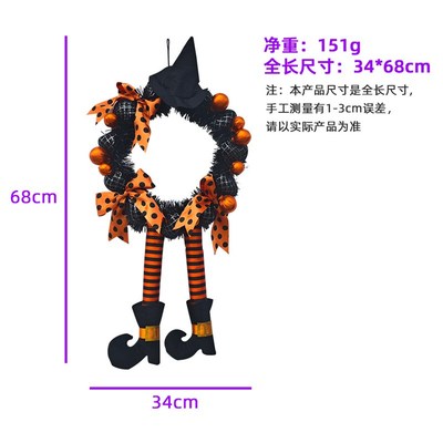 跨境新款万圣节花环门挂骷髅鬼屋装饰挂件挂饰节日气氛装饰道具