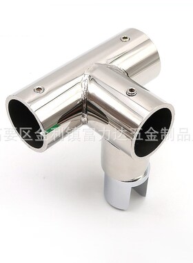 90135双通三通304不锈钢圆管管套弯头玻璃连接件法兰座吊夹