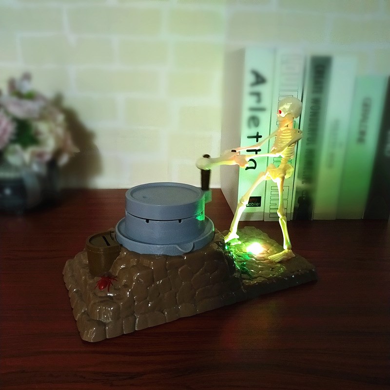 有钱能使鬼推磨地摊儿童存钱罐音乐灯光骷髅头新奇储蓄罐