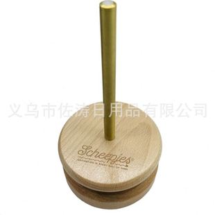 实木毛线绕线轴毛线团编织工具家用可转动旋转针织线团榉木底座