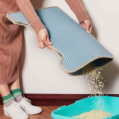 Cat litter mat removable double layer cat Nlitter pan toilet