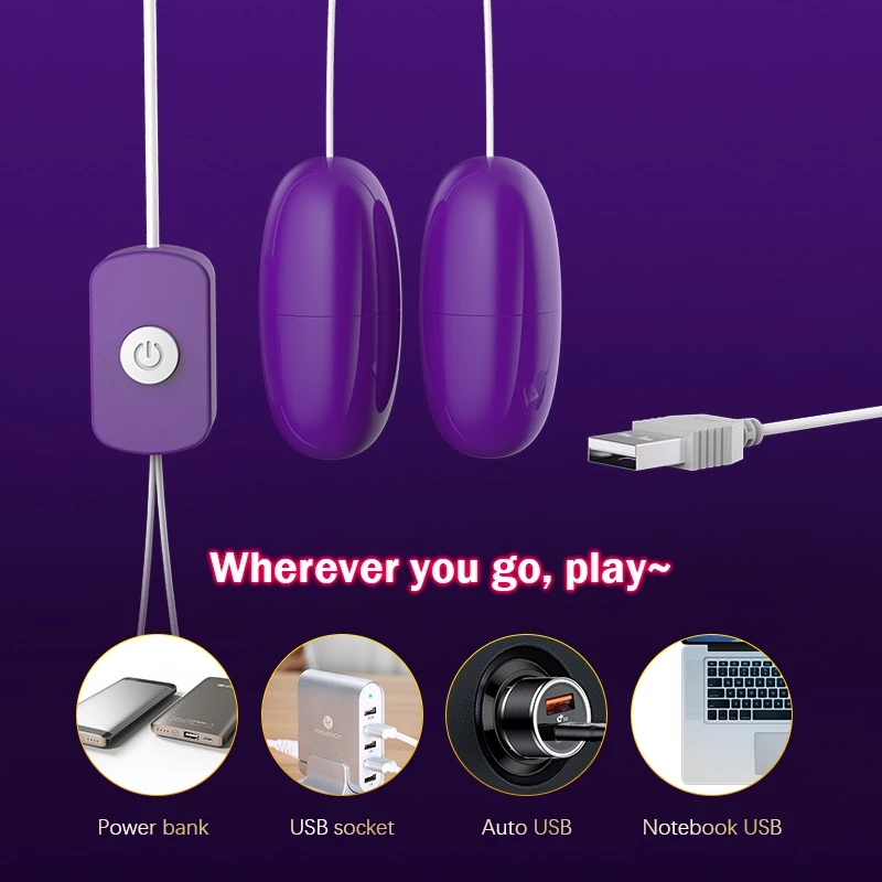 USB double jump egg vibrator strong viKbration  masturbator