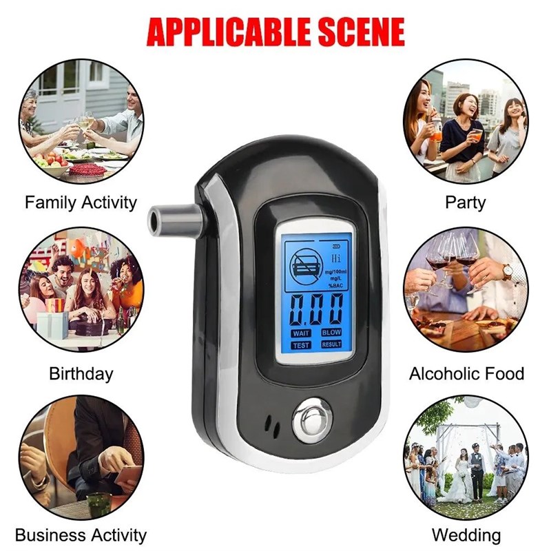 Mini Manual Digital Breath Alcohol Tester LCPD Screen Breath