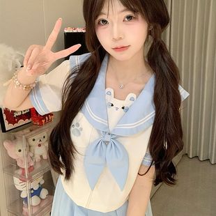 十一封信JK【小熊来信】原创制服女短袖萌软可爱套装粉色水手服