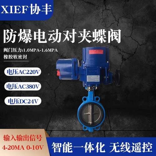 QT型防爆动XIEF协丰对夹蝶电阀D971X-16Q1制0P远程控-20M4A DN100