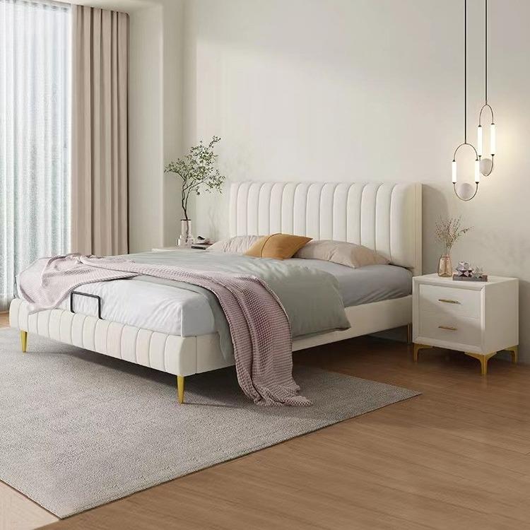 布艺床现代简约轻奢免洗科技布主卧婚床奶油风网红1.8米双人床
