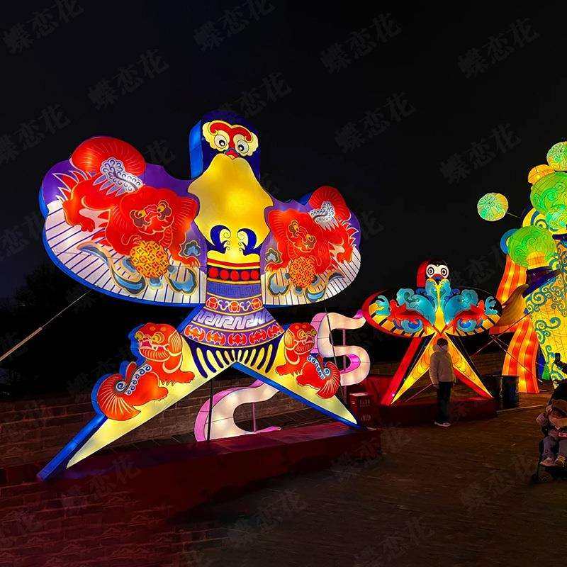 大型景区风筝花灯国庆中秋户外灯展手工彩灯景区灯光秀造型灯