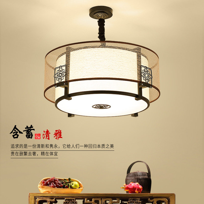 新中式吊灯客厅灯具复古风大气家用卧室灯酒店工程饭店餐厅灯