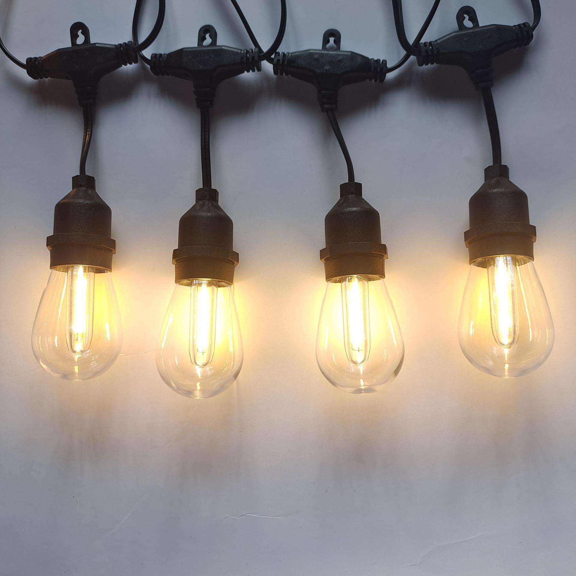 户外布置S14LED灯串15米15灯E12节日装饰庭院灯