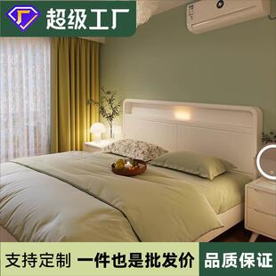 白色储物实木床1米5单人床架女生卧室法式奶油风1.8米收纳公主床