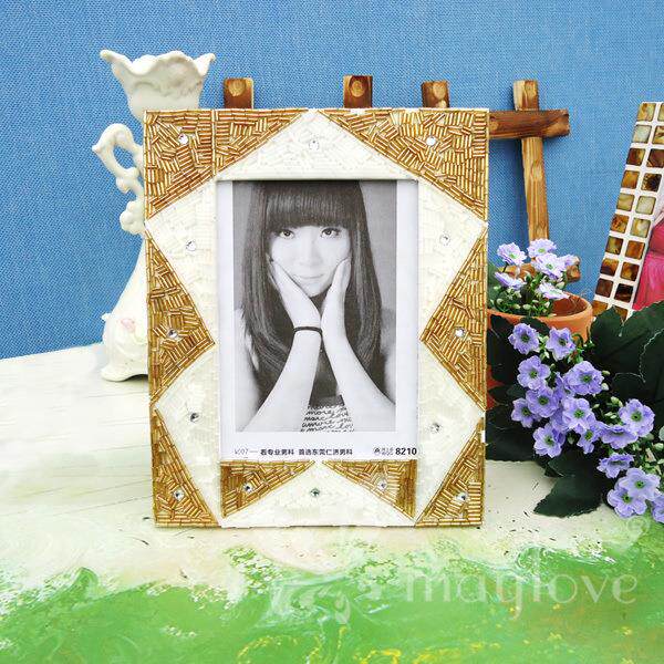 镶珠水钻堎角相框相架奢华婚庆照片装设框7寸摆台长方型