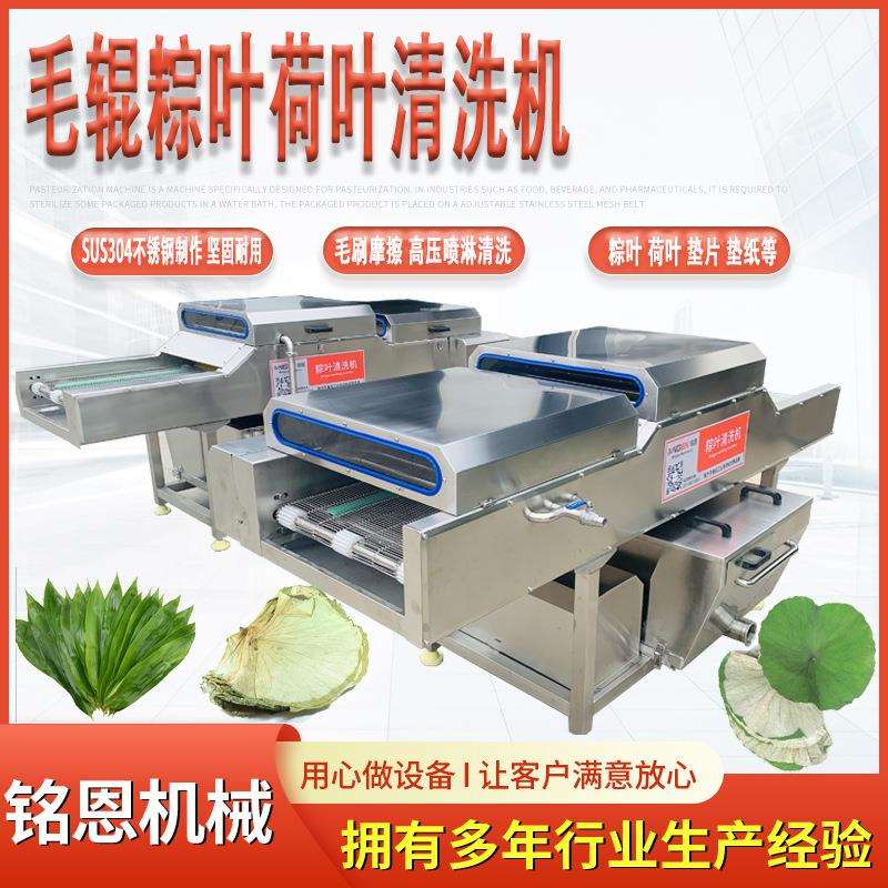 糯米鸡荷叶清洗机全自动毛辊粽叶清洗机垫片高压喷淋清洗设备