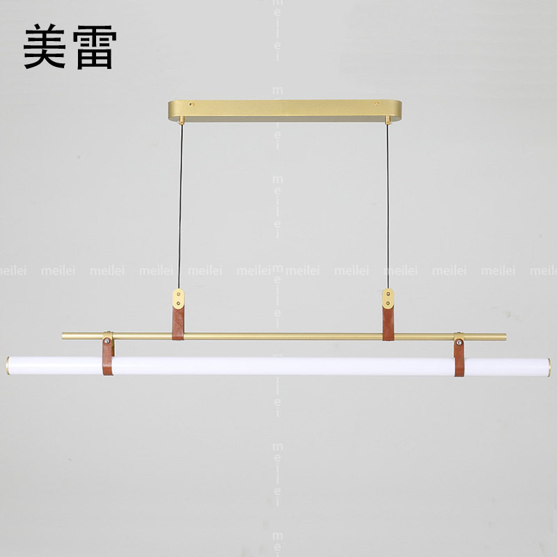 极简餐厅吊灯北欧现代简约餐桌吧台灯具创意个性办公室一字长条灯