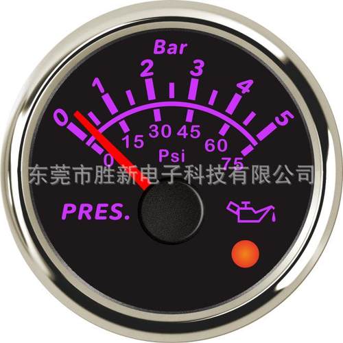 高档指针通用油压表0-5bar七彩背光带报警