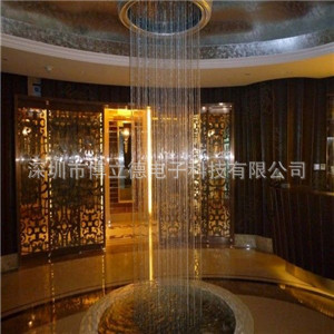 大型室内数控数字水帘水幕墙瀑布流水屏幕水景墙展厅婚礼商场施工