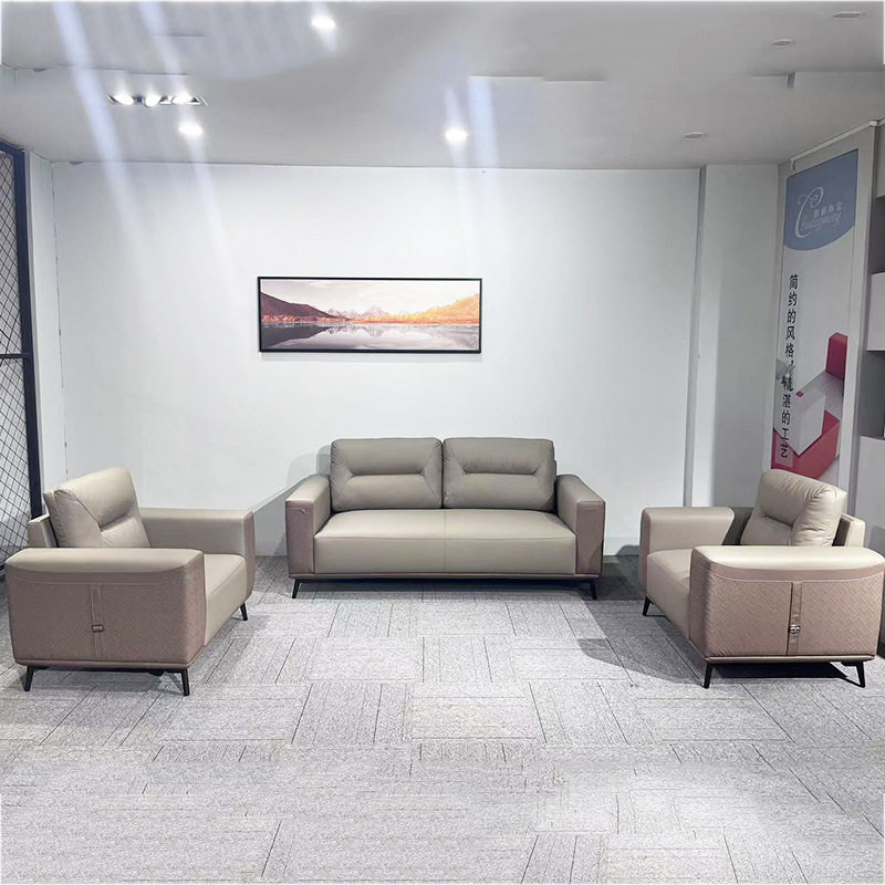 办公室沙发茶几组合简约现代接待会客休息区三人沙发酒店大堂sofa