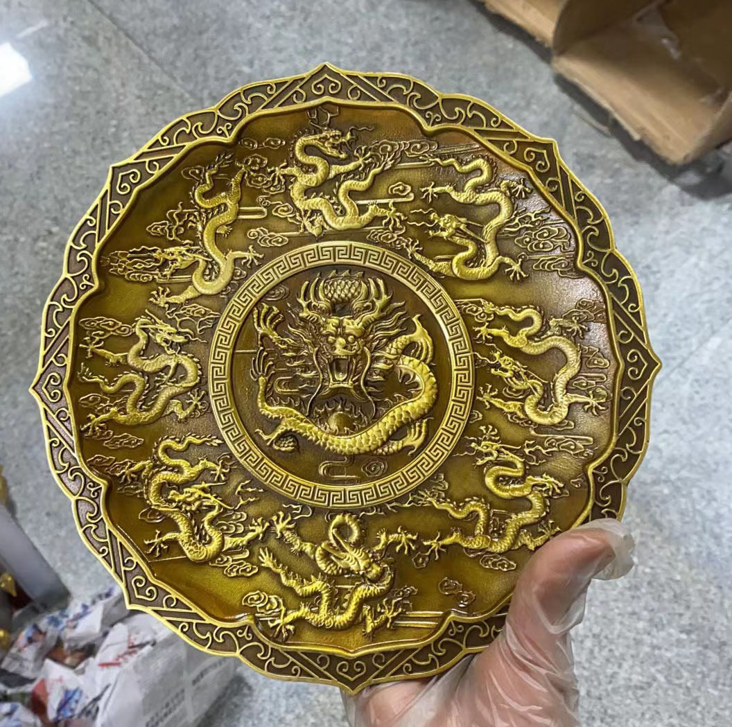 铜摆件铜龙盘铜九龙献瑞工艺品九龙壁龙凤呈祥十二生肖摆设龙凤盘