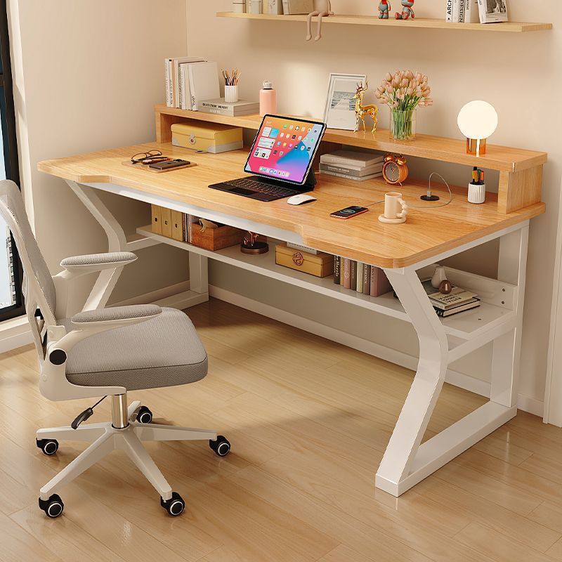 电脑桌台式卧室小型家用办公桌简约款学生学习写字桌子奶油风书桌
