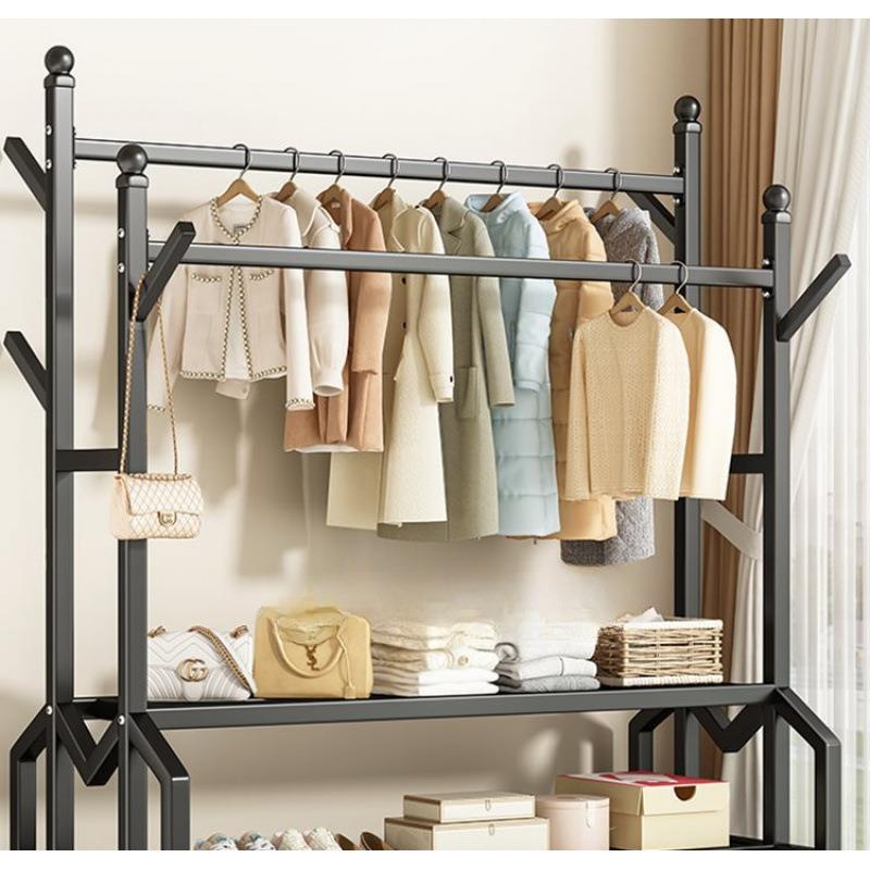 挂衣架落地卧室家用晾衣架室内移动简易衣帽架阳台杆式凉衣服架子