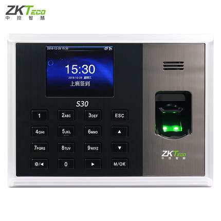 Zkteco/S30指纹考勤机指纹打卡机tcp/ip局域网实时查看下载考勤记