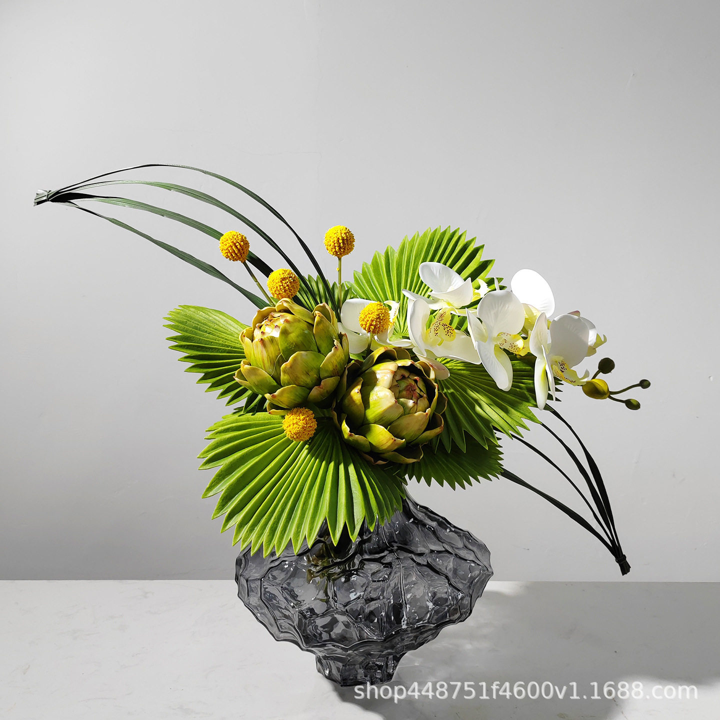 现代简约仿真花艺样板房软装客厅摆花轻奢餐桌假花家居装饰品摆件