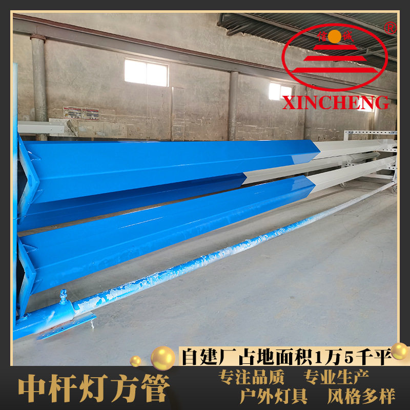 供应游乐园照明路灯广场码头方管中杆灯灯杆热喷塑中杆灯灯杆