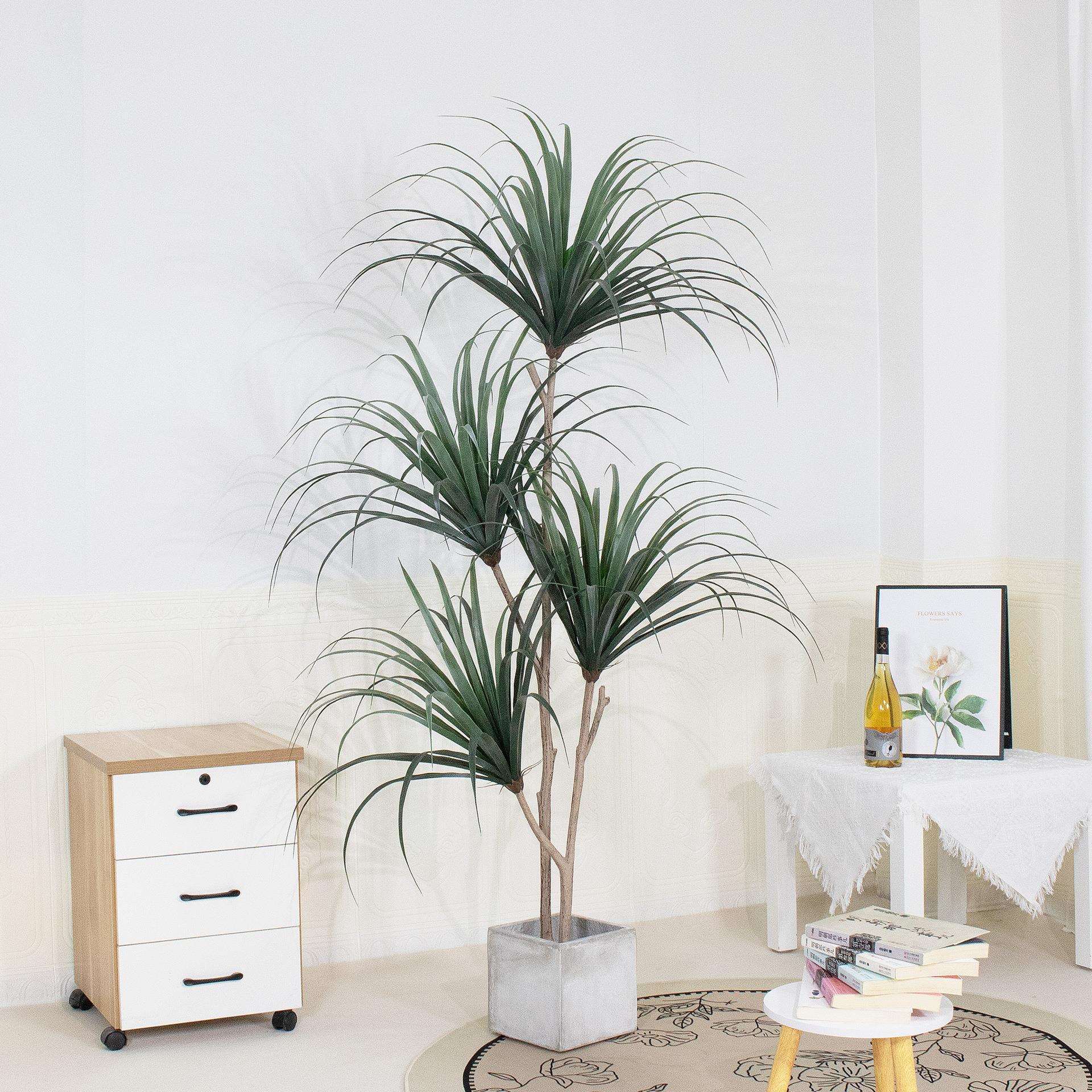 仿真龙血树大型落地绿植盆栽客厅办公室装饰植物千年木北欧铁树