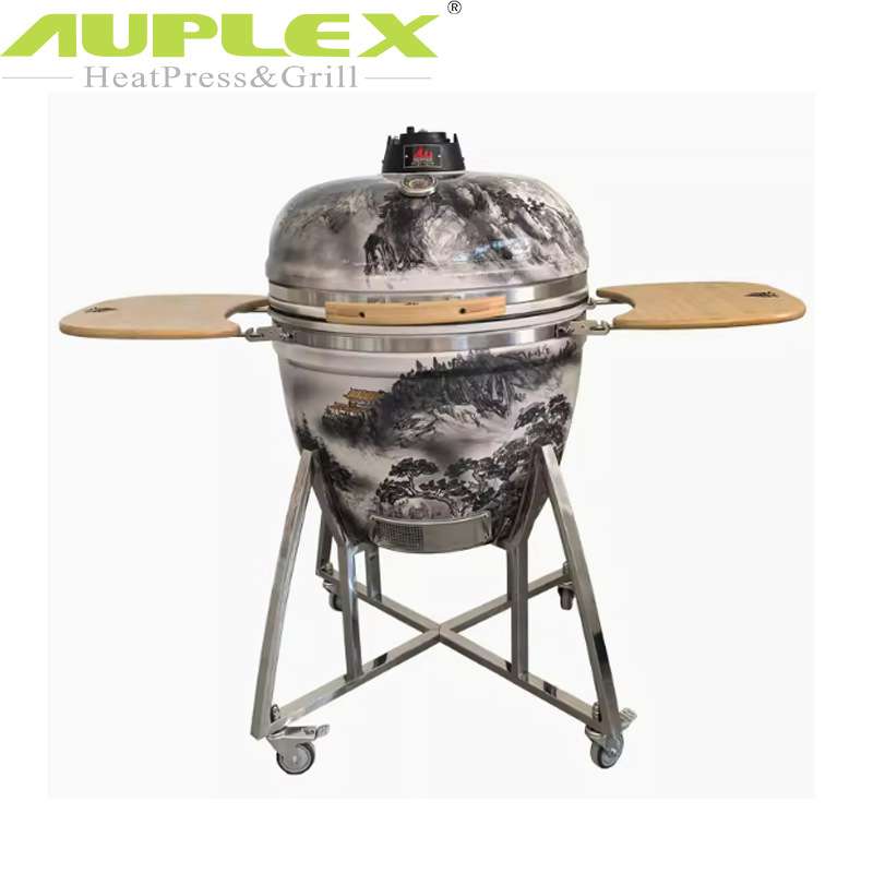 彩绘陶瓷烧烤炉来图手绘户外多功能烧烤炉具 BBQ Kamado Grill