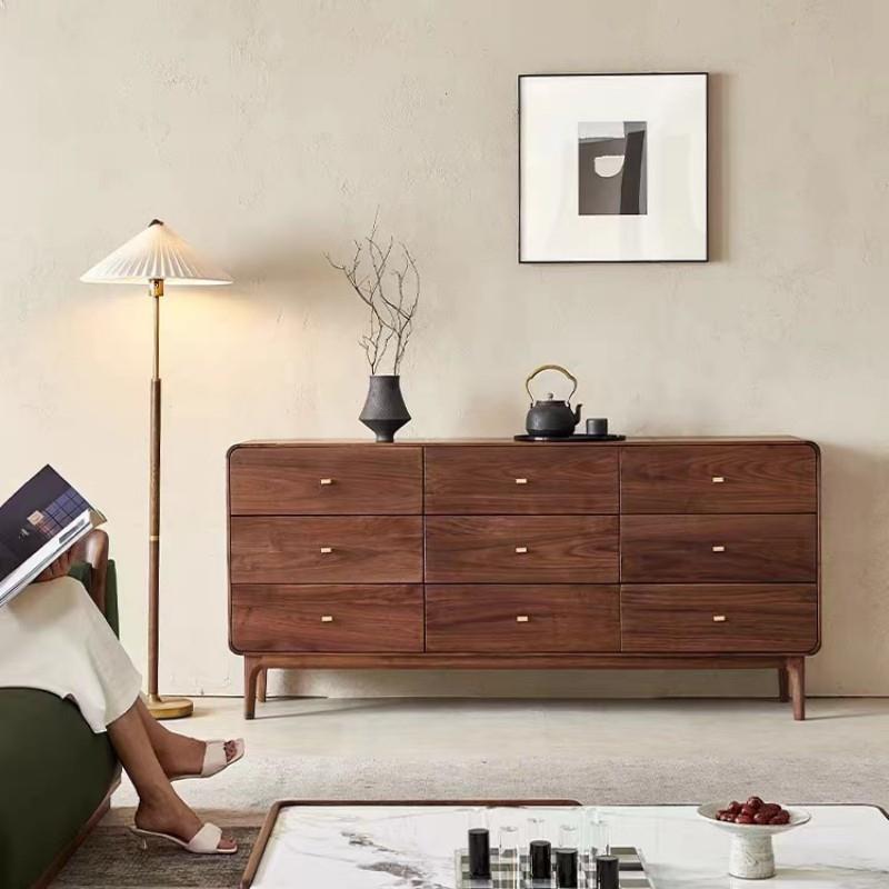 北美黑胡桃木纯实木斗柜客厅隔断柜卧室储物柜九斗柜收纳柜