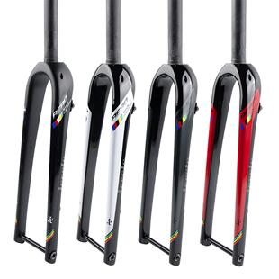 ievele全碳纤维公路车瓜车Gravel前叉直管锥管筒轴平装 碟刹前叉