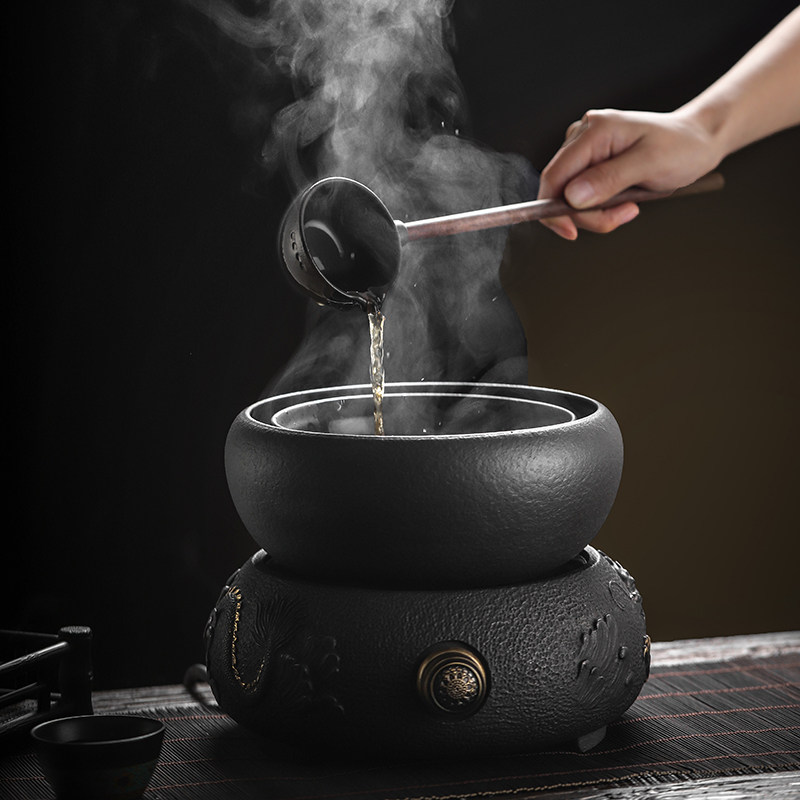 老白茶火山石围炉煮茶电陶炉套装