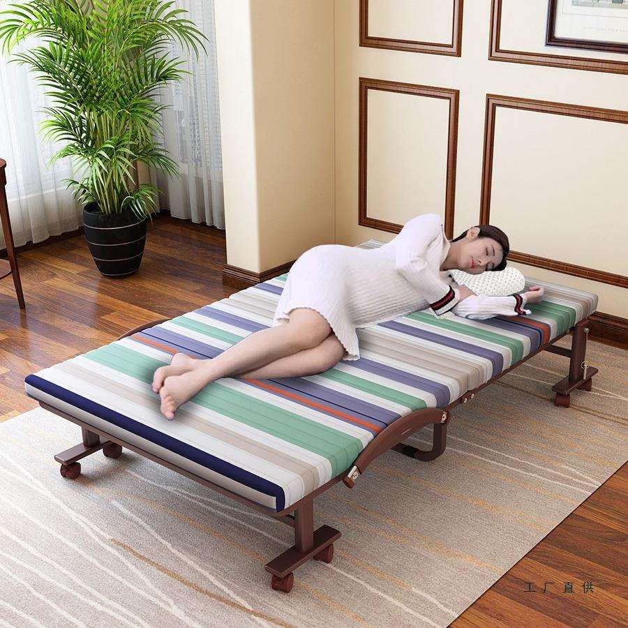 棕垫免安装单人折叠床办公室午休午睡小空间保姆孕妇休息家用硬床