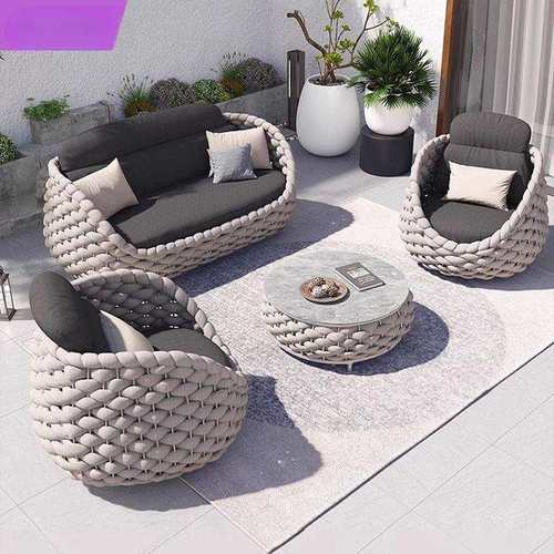 户外藤沙发茶几组合庭院室外别墅客厅阳台防水防晒北欧绳编沙发