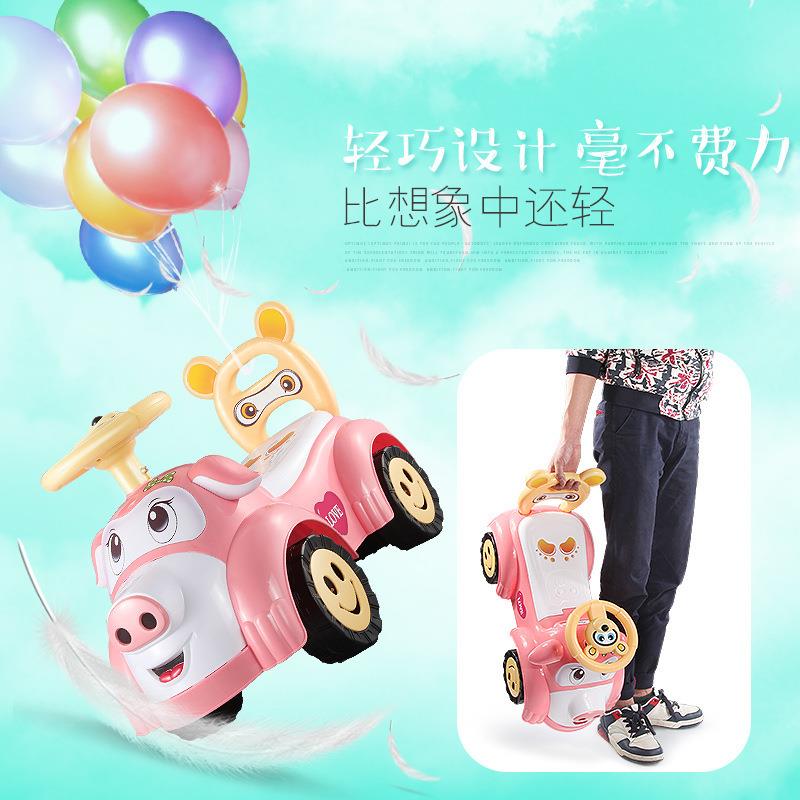 儿童扭扭车带男孩音乐滑行溜溜车宝宝四轮学步助车女孩童车玩具