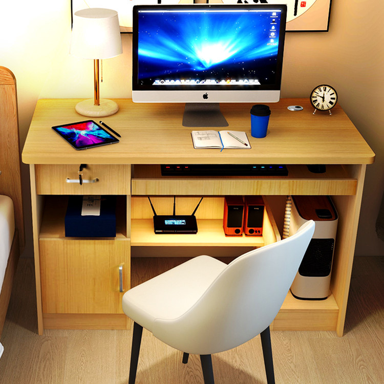 多层实木电脑桌办公桌ENF级书桌小尺寸桌子支持定制带抽屉键盘