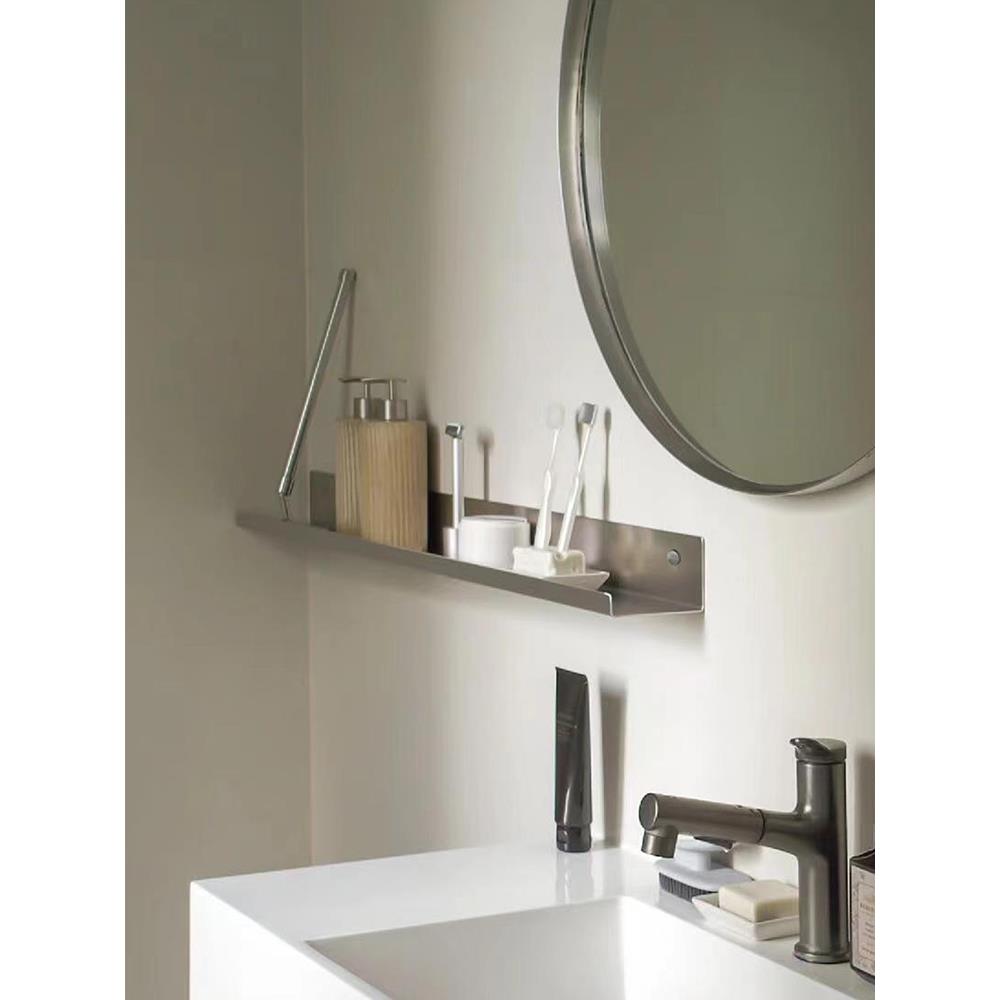 不锈钢一字隔板洗漱台置物架