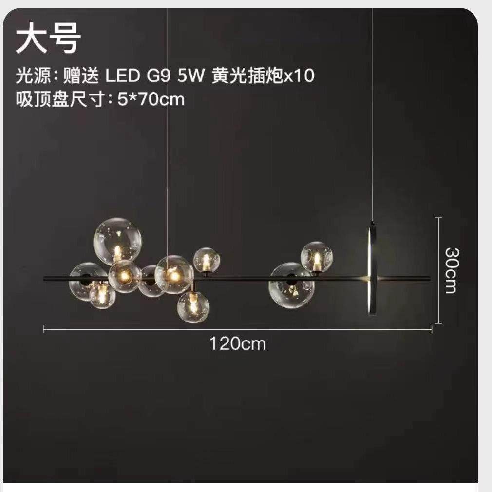 北欧蜡烛现代轻奢客厅吊灯玻璃泡泡餐厅灯具大气艺术吧台服装店