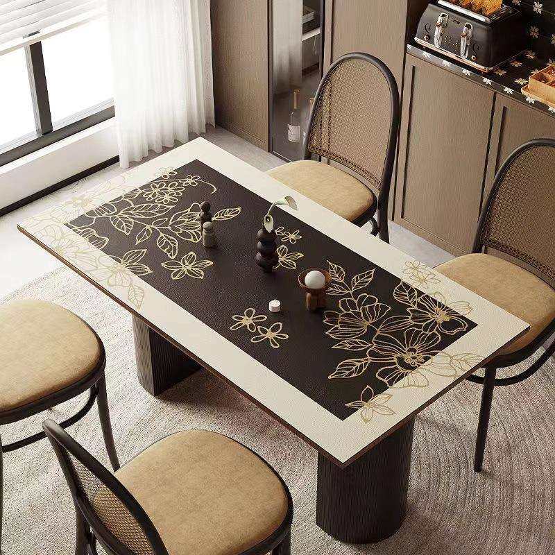 轻奢防水餐桌茶几垫子防尘免洗PVC桌台布高级感皮革桌垫防油防烫