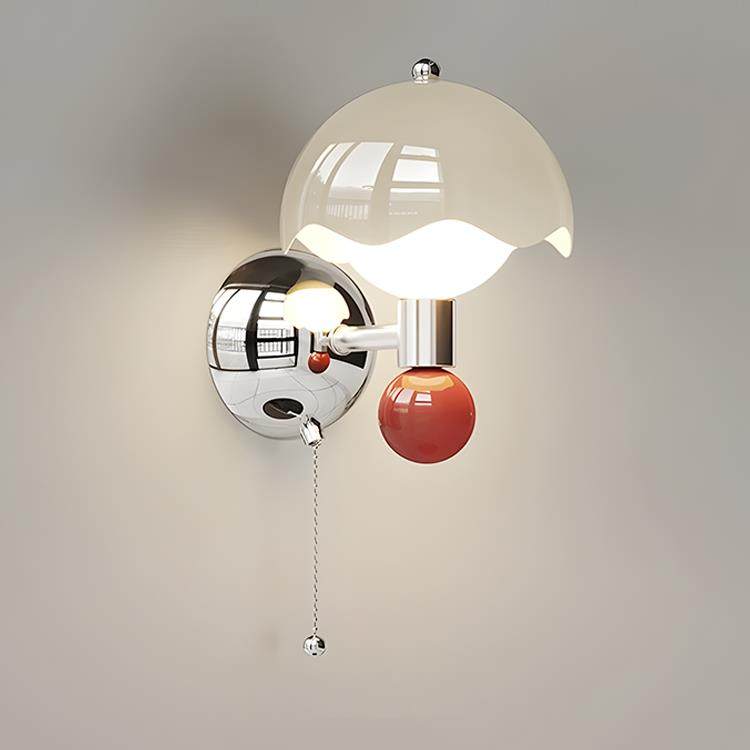 蛋壳奶油风儿童房卧室床头壁灯带拉链开关卡通小夜灯门厅玄关墙灯