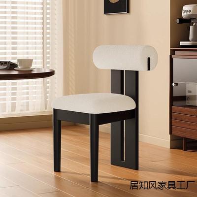 中古实木餐椅家用靠背椅子餐厅餐桌椅法式复古风设计师化妆河马椅