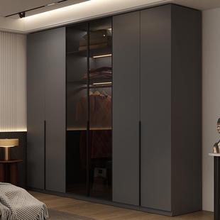 轻奢ENF级欧松板实木衣柜卧室客厅家用一门到顶黑色柜子储物衣橱