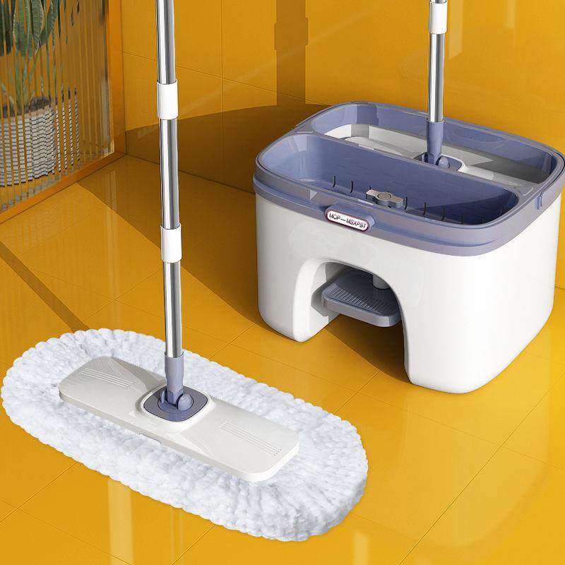 平板拖把家用一拖净新款挤水拖地神器免手洗懒人专用脚踩吸水墩布