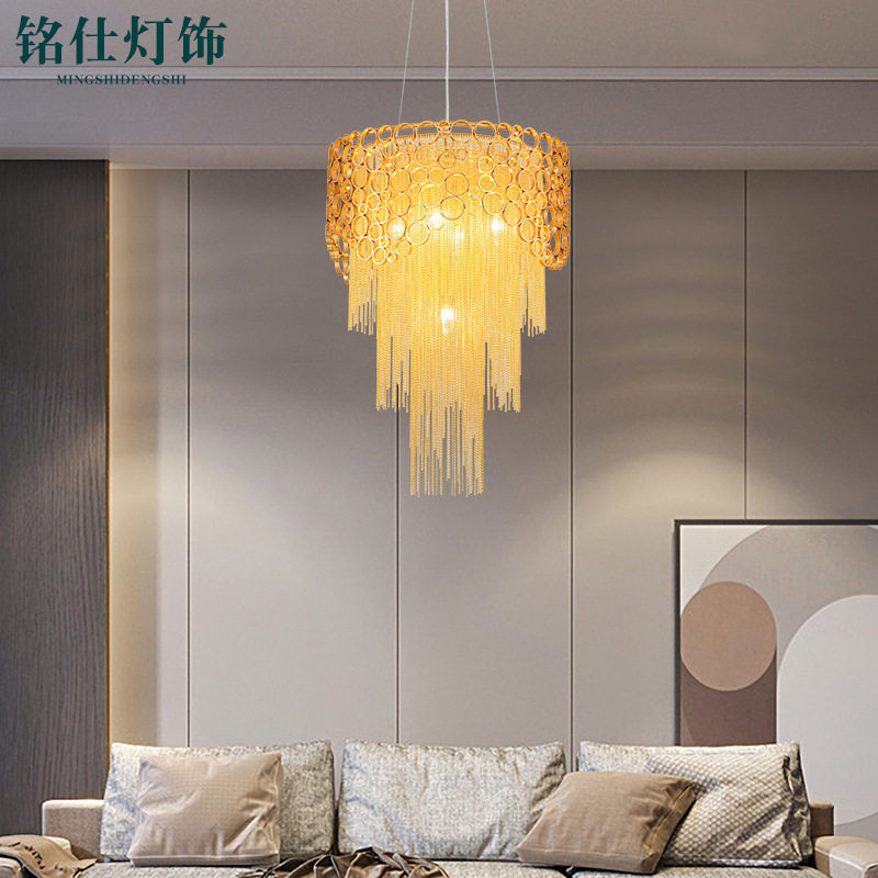 简约吊链灯具手工艺术大气时尚led吊灯客厅灯餐厅灯极简新中式