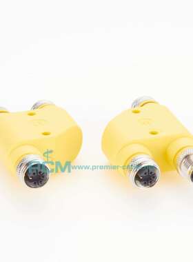 M12M编码HTL型4芯公头连接器转接头工业以太网