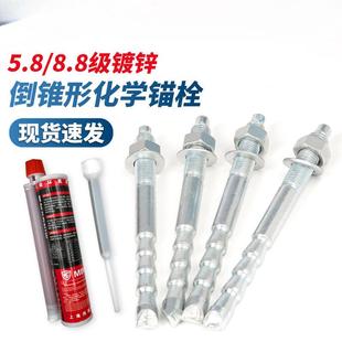 倒锥形化学螺栓特殊锥型化学锚栓建筑胶粘型锚固化学螺丝M12-M30